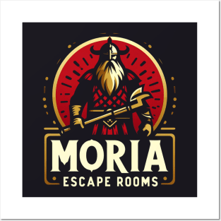 Moria Escape Rooms - Dwarven Warrior - Logo - Fantasy Posters and Art